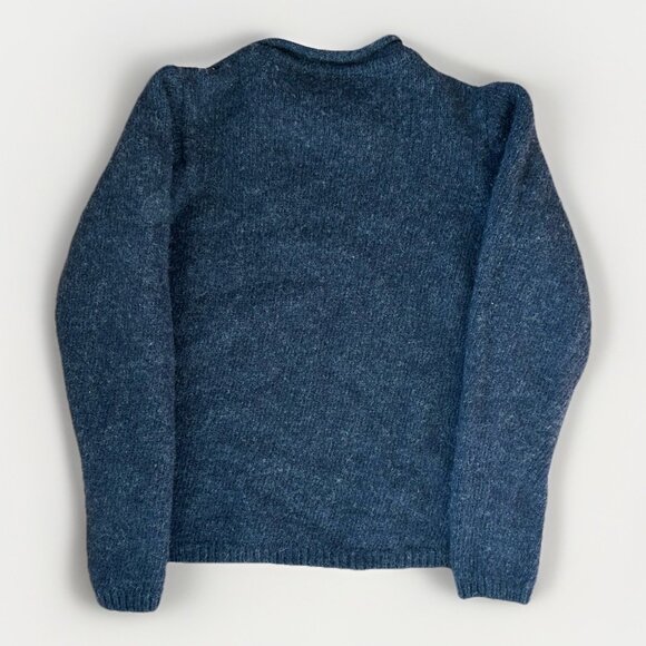 Vintage American Outfitters Cable Knit Navy Roll Neck Wool Sweater Boy's Size S - Picture 4 of 5